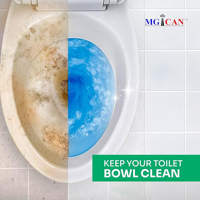MGICAN Patented Automatic Toilet Bowl Cleaner System (ATCS) 1700+ Flushes - Non Toxic Toilet Bowl Cleaners for Hard Water Stains - UL-Certified Toilet Cleaner 1 Year Supply (4 Pack)