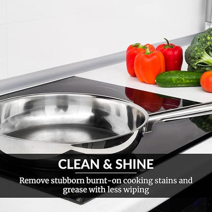 HOPE'S Cooktop Cleaning Cream, Fast Acting, No-Rinse Cooktop Cleaner for Glass Top Stoves, Polishes and Removes Burnt-on Stains Easily on Glass Ceramic Cooktops, 8 Fl Oz, Pack of 12