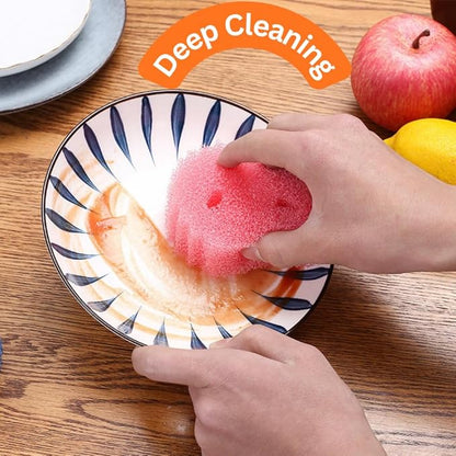 Scrub Shooting Star Color Sponges - Scratch Free Multipurpose Dish Sponges for Kitchen, Bathroom and Household Cleaning (3 Count)