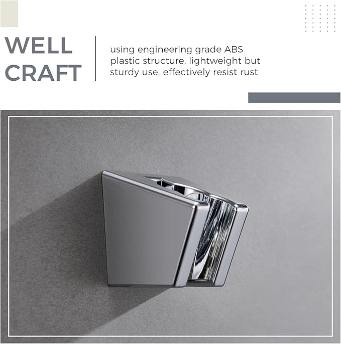 Hand Shower Bracket with Two Slot, Aomasi Bathroom Shower Head Hose Hanger Sprayer Handle Holder Wall Mount Chrome