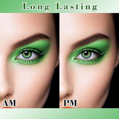 MEICOLY Light Green Eyeshadow with Mirror,Forest Green Matte Eye Shadow Palette,Pressed Powder Single Eyeshadow for Women and Girls,Eye Makeup Eyelid Color,High Pigment,Long Wearing