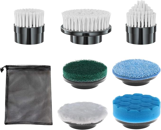 Electric Spin Scrubber Replacement Brush Heads, 7 Pcs Set Suitable for Cordless Power Scrubber, for Bathroom, Kitchen,