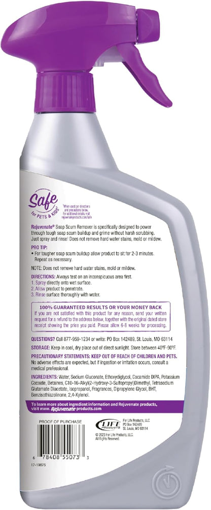 Rejuvenate Soap Scum Remover Easily Dissolves Soap Scum Without Scrubbing,32 Ounces,(Pack of 4)