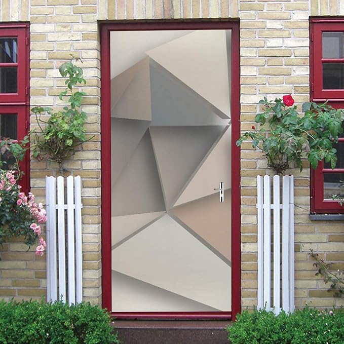 3D Peel and Stick Murals - Three-dimensional Wallpaper Self-adhesive Decals Removable PVC Waterproof Door Poster for Bedroom Living Room Wall Decoration 37.4 x 82.7 inch