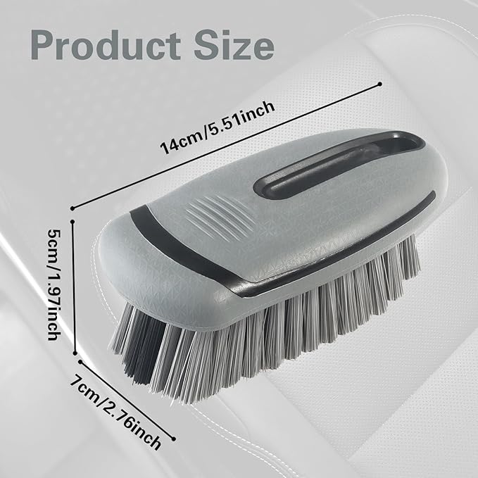 Carpet and Upholstery Cleaning Brush,Carpet Scrubber Stiff Bristle Detailing Scrub Brushes,Interior Leather Brush for Car and Home (2Pcs, Gray)