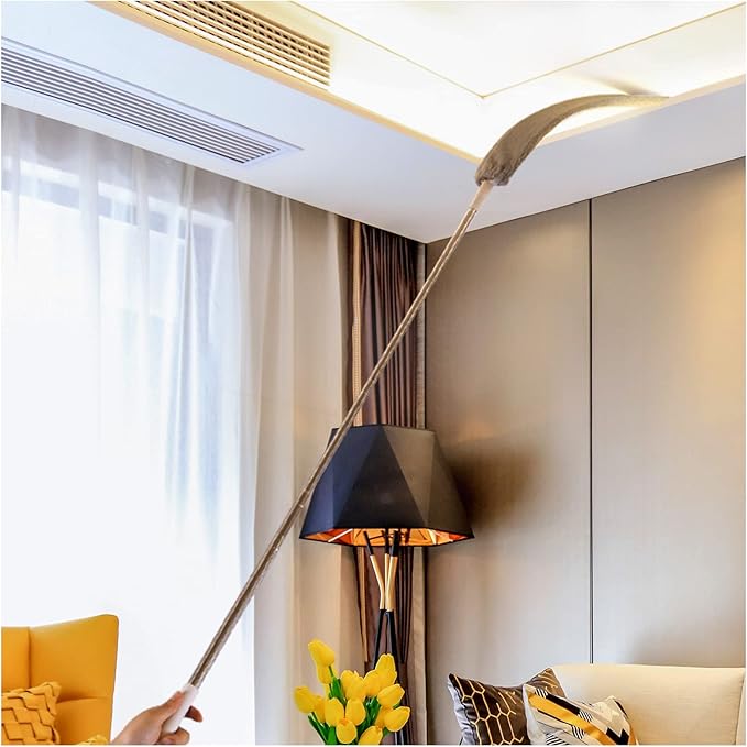Retractable Gap Dust Cleaner, Microfiber Hand Duster Cleaning Tools, with 2 Washable Dusting Cloths and Long Handle Retractable Duster Brush for Under Fridge & Appliances Duster