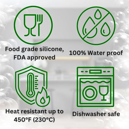 Dog Washing Gloves with Bristle Scrubbers, Reusable Silicone Gloves Ideal for Pet Bathing, Massaging & Grooming (Gray)