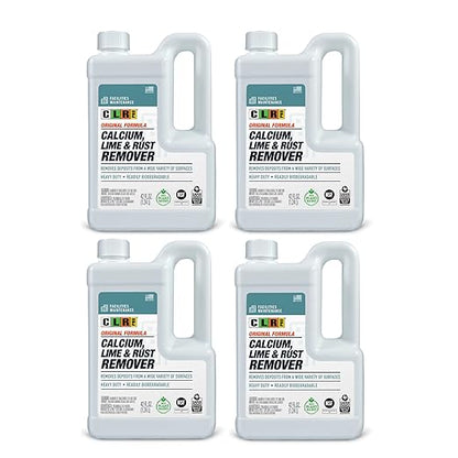 CLR PRO Calcium, Lime & Rust Remover - Quickly Removes Calcium and Lime Deposits, Stubborn Rust Stains, and Household Hard Water Deposits - 42 Ounce Bottle (Pack of 4)