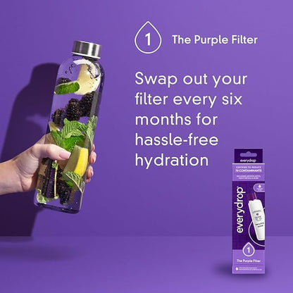 everydrop by Whirlpool Ice and Water Refrigerator Filter 1, EDR1RXD1, Single-Pack , Purple