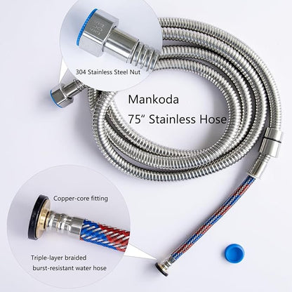 Filtered Shower Head with Handheld, 12 Replacement Filters for Hard Water & Chlorine Removal, 75" High Pressure Anti-Burst Hose, Power Wash for Deep Cleaning & One-Button Pause Switch for Kids & Pets