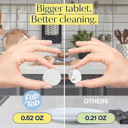 Fab Tab - Household Cleaning Tablets - 100% Plastic Free, 12 Tablets. Power Clean Toilet, Dishes, Laundry & Floors (3 tablets) Enzyme Powered, No Harmful Chemicals, Tough on Dirt, Safe for Kids & Pets