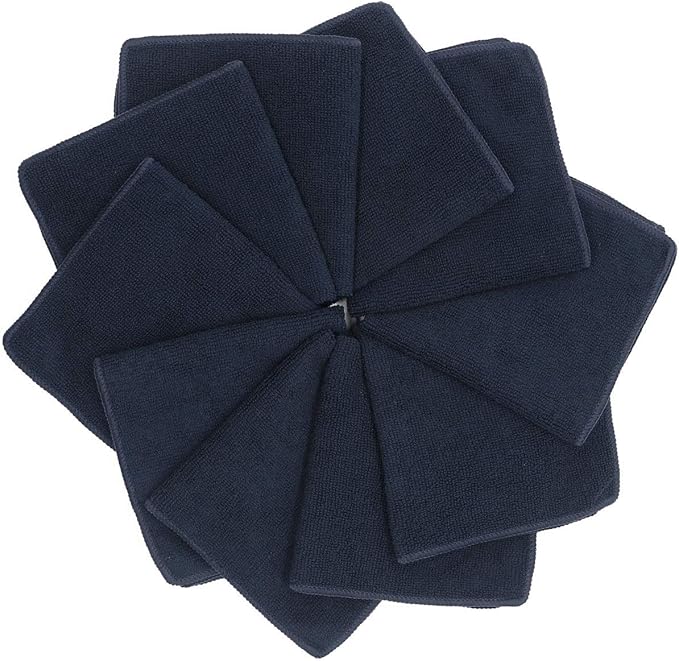 Microfiber Dish Cloths Fast Drying Kitchen Cleaning Cloth Dish Rags Dust Cloths Ultra Absorbent Lint Free Washcloths 12inch x 12inch 10 Pack (Black)