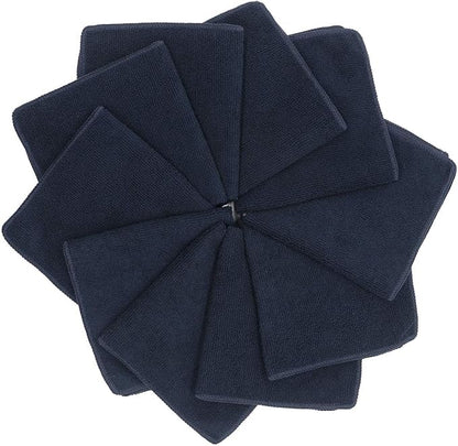 Microfiber Dish Cloths Fast Drying Kitchen Cleaning Cloth Dish Rags Dust Cloths Ultra Absorbent Lint Free Washcloths 12inch x 12inch 10 Pack (Black)