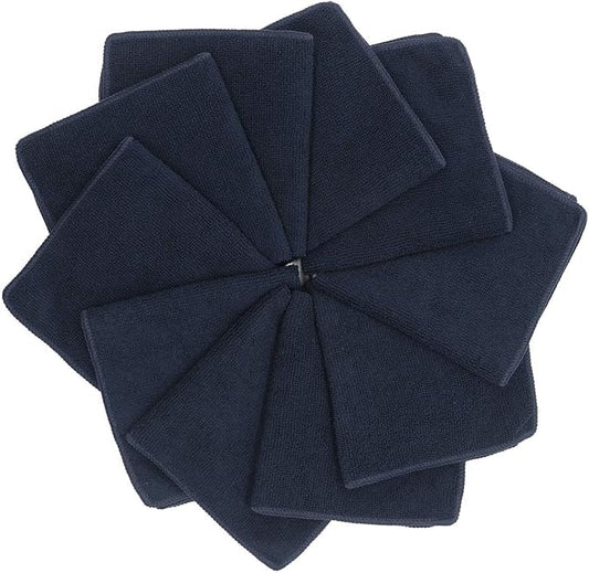 Microfiber Dish Cloths Fast Drying Kitchen Cleaning Cloth Dish Rags Dust Cloths Ultra Absorbent Lint Free Washcloths 12inch x 12inch 10 Pack (Black)