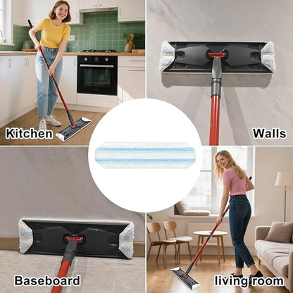 8 Pack Mop Pads Replacements Compatible with O Cedar H2prO Flat Mop System Microfiber Mop Refills for O Cedar H2pro Flat Mop,Washable & Reusable Mop Heads Replacement for Ocedar H2Pro Mop Floor Clean