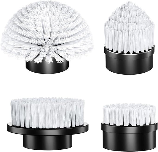 4 Replaceable Brush Heads for Uaoaii 21V Electric Spin Scrubber, Cordless Shower Scrubber Replacement Brushes for Bathrooms, Kitchens, Floors, Tiles, Tubs Cleaning