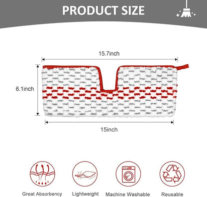 GFRED Microfiber Spray Mop Pads Compatible with Oceda ProMist MAX, Dual-Action Washable Flip Mop Pads Replacement for Dry Wet Floor Cleaning, 3 Packs Red