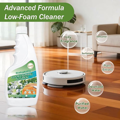 Snowlily 2 Pack Floor Cleaner Solution for Hardwood & Tile Floors, Compatible with Roborock, All Robot Vacuum Mops & Wet Dry Vacuum Cleaners, Deep Cleans For Multiple Hard Floors