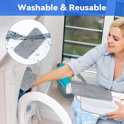 NE033/NE033M Steam Replacement Mop Pads: 6 Pack Steam Mop Cloth Compatible with Neugo NE033 NE033M Series Steam Mop, Washable & Reusable Microfiber Steam Mop Cloth for All Types of Floors (Grey)