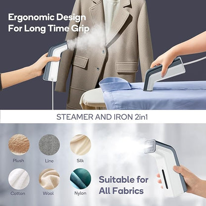 Mini Travel Steamer for Clothes,Dual Voltage & Wrong Voltage Alarm,110-240V Steamer & Iron 2 In 1,Integrated 170ml Tank,1.2lbs Travel Size Fabric Iron,Handheld Steaming Wrinkles Remover For Garment