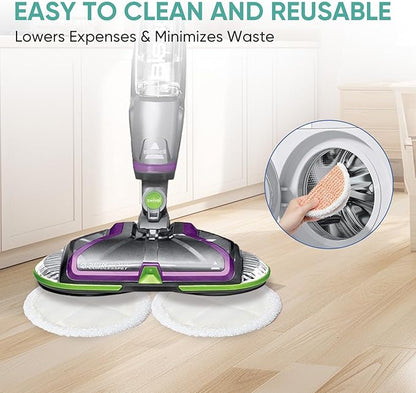 12 Pack 2124 Steam Mop Replacement Pads Compatible with Bissell Spin-Wave Hard Floor Spin Mop Cleaner 20393,20399,23157,23159