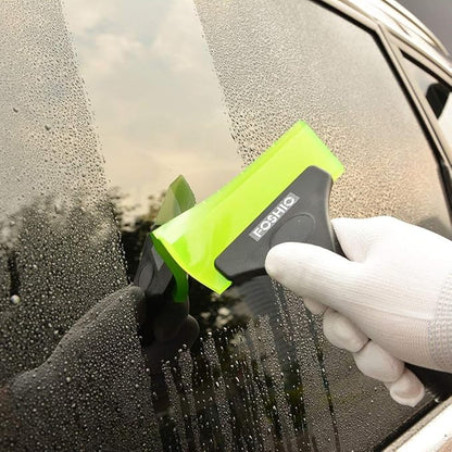 FOSHIO Squeegee Scraper Shower Mirror Glass Wiper Window Cleaner with 1 Extra Rubber Blade Non-Slip Handle for Auto Window Tint Tool Home