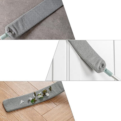 Extendable Microfiber Duster for Home Cleaning, Flexible Dust Sweeper with Bendable Handle, Household Dust Removal Tool for Hard-to-Reach Areas Under Furniture