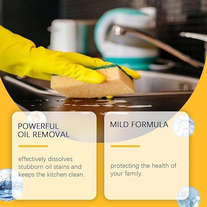 Liapu Heavy Duty Degreaser Cleaner Spray, Liapu Kitchen Heavy Oil Cleaner, Clean up Kitchen Oil Stains Greasy Dirt Clean, All Purpose Kitchen Heavy Oil Cleaning Agent (1pcs)