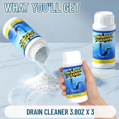 Drain Cleaner Shower Sink Cleaner New - Powerful Pipeline Dredging Agent, Kitchen Unblocker, Sink and Drain Cleaner for Kitchen Toilet（3PCS）