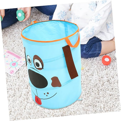 1Pc Foldable Fabric Storage Bucket with Aluminum Handles Large Capacity Portable Basket for Laundry Toys Clothes and Sundries Sky-blue Nordic Style Organizer for Dormitory Bedroom Nursery