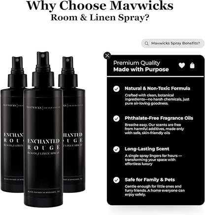 Fragrances - (Enchanted Rouge) Linen & Room Spray (8oz) – Bedroom & Home Fragrance Mist, Long-Lasting Freshness To Brighten Up Your Space, Fabric & Air Freshener, Aromatherapy Scent Spray