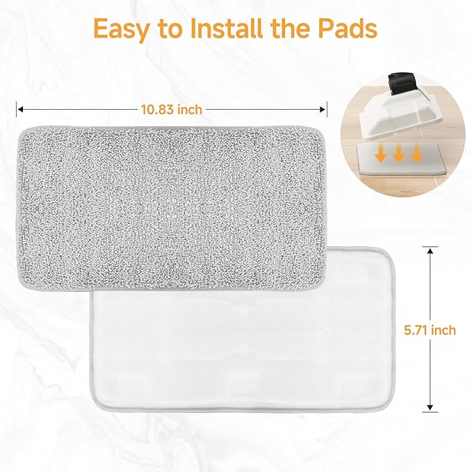 2 Pack Steam Mop Pads Replacement Compatible with Wotaste Steam Mop XR01, Washable & Reusable, Steam Mop Replace Pads for Floor Cleaning