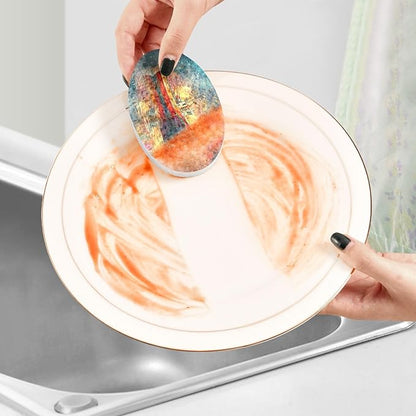 Cruise Ship Kitchen Scrub Sponges, Pop-up Kitchen Cleaning Sponges Reusable Dish Washing Sponges for Bathroom Household Cleaning 3 Pack - Non Scratch Scrubber