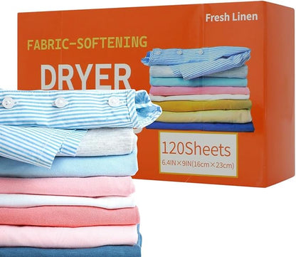 Fabric Softener Sheets, Scented Laundry Freshening Tabs, 120 Pieces Clothes Washing Sheets, Plant Fiber Dissolvable Fabric Care Accessory, Dryer Washer Apartment Laundry Supply, Bathroom Household