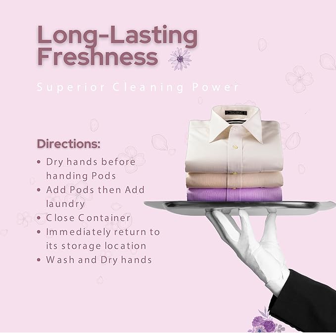 4-in-1 Laundry Pods, Lavender Silk Scent - Stain Remover, Fabric Softener, Fresh Scent & Deep Clean, 52 Count