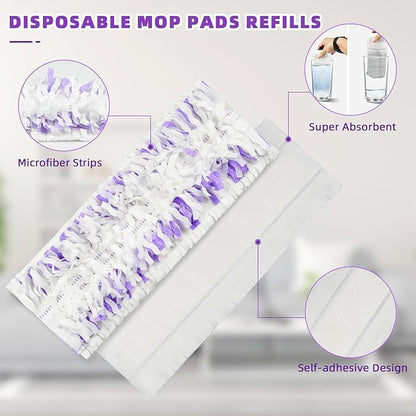 15 Pack Disposable Moping Pads Refills for Power Mop™ Multi-Surface Mop and PowerMop™ Wood Mop, Replacement Mop Pads for Floor Cleaning