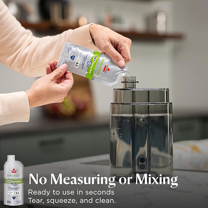 NEW BISSELL Little Green Pro Oxy Spot & Stain Super Concentrate Cleaning Formula for Portable Deep Cleaners, 6 Super Concentrate Pouches