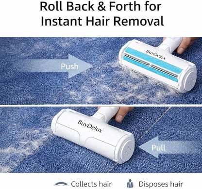 Pet Hair Remover Roller, Reusable Self-Cleaning Lint Roller for Dog & Cat Hair, Fur Removal for Furniture Couch Carpet Car Clothes & Bedding, No Sticky Tape or Refills