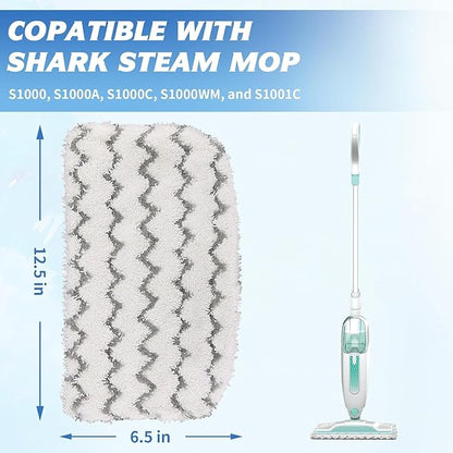 8 Pack Thickened Shark Steam Mop Replacement Pads, Durable Microfiber Mop Pads Compatible with Shark S1000/S1000A/S1000C/S1000WM/S1001C, Washable Pads for Pet Owners and Families with Kids