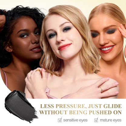 Eyeshadow Makeup Stick, Cream Shimmer, Eyeshadow Highlighter Makeup Eye Brightener Pencil Sticks Cosmetics, with Built-in Brush and Sharpener