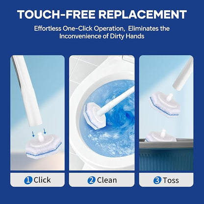 30 Toilet Wand Refills Fits for Clorox Toilet Wand, Upgrade 3-Layer Disposable Bowl Cleaner Refills for Bathroom Cleaning, 3X Cleaning Power, No Falling Apart