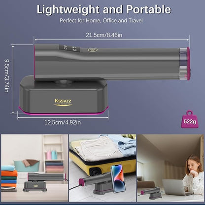 Portable Travel Steamer Iron for Clothes with LCD Touch Screen - 4 Mode Handheld Mini Clothing Steam Iron, Small Garment Steamer Ironing Machine, Hand Held Fabric Steamer for Home, Travel (120V ONLY)