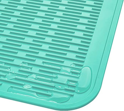 MicoYang Silicone Dish Drying Mat for Multiple Usage,Easy clean,Eco-friendly,Heat-resistant Silicone Mat for Kitchen Counter or Sink,Refrigerator or Drawer Liner Mint 2XL 24 inches x 18 inches