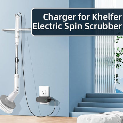 Charger for Khelfer Electric Spin Scrubber Power Cord for KHelfer Kh8 Pro Electric Spin Scrubber Compatible with Kh8 Series Kh1 Pro Kh2 Pro KH8W KH8B KH8G 9V Adapter Power Supply