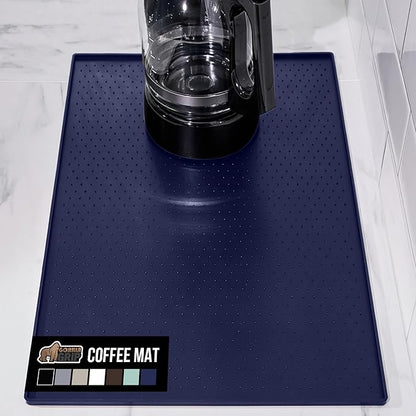 GORILLA GRIP Silicone Coffee Mat, Espresso Machine Bar Accessories, Keep Kitchen Counters Clean, Stays in Place, Waterproof and Heat Resistant Dish Drying Mats, Home Decor Essentials, 11.5x18.10, Navy