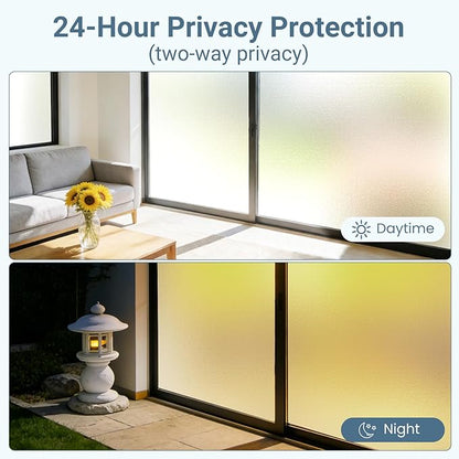 Pure Frosted Glass Window Privacy Film 24 Hour Two Way Privacy, Removable, Static Cling, Ideal for Privacy scenarios Such as Home Office Doors and Windows (29.5 x 78.7 Inch)