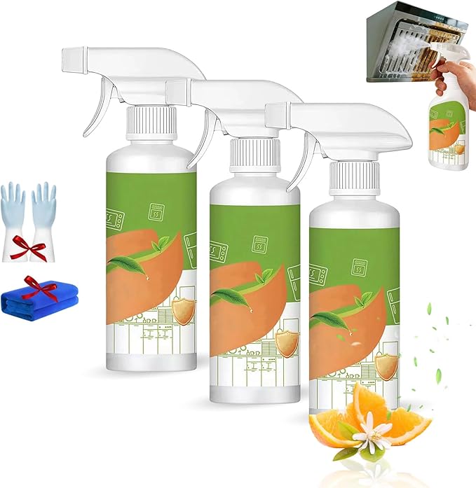 2026 New Electrolyzed Ion Kitchen Cleaner Spray, Multi-purpose Household and Kitchen Cleaning Spray, Heavy Quickly Dissolves Grease, No-Rinse, Leave Kitchens Appliances & Surfaces Spotless (3pc)