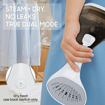 Lollair Steamer for Clothes, 20S Heat-up,1200W, 250ml,13-Vent Design for Strong Steaming, 2-in-1 Steamer & Iron, Handheld for All Fabrics, Garment Wrinkle Removal, Portable & Travel-Ready (ONLY 120V)