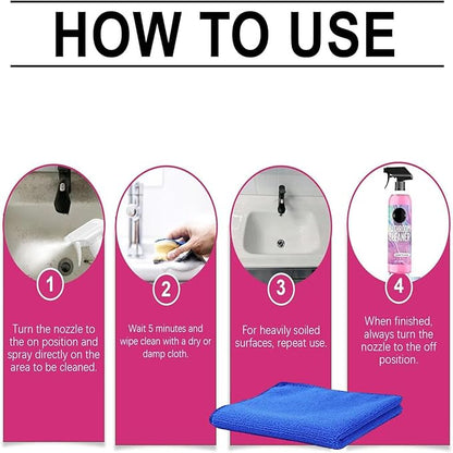 Gefanly Bathroom Cleaner,Non Toxic,Effectively Removes Soap Stains,Scale,Multi-Purpose Bathroom Descaler Foam Cleaner for Showers,Bathtubs,Sinks,Glass Surfaces without Damage
