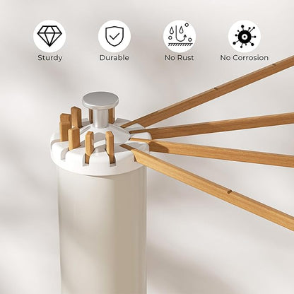 SUNOUTLY Tripod Clothes Drying Rack, Garment Rack Portable and Foldable Space Saving Laundry Drying Rack - Dryer Rack Clothing Floor Folding Balcony Bedroom Household